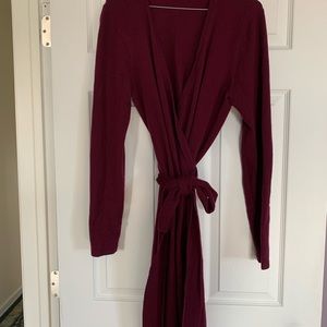 DVF Burgundy Cashmere Wrap Dress